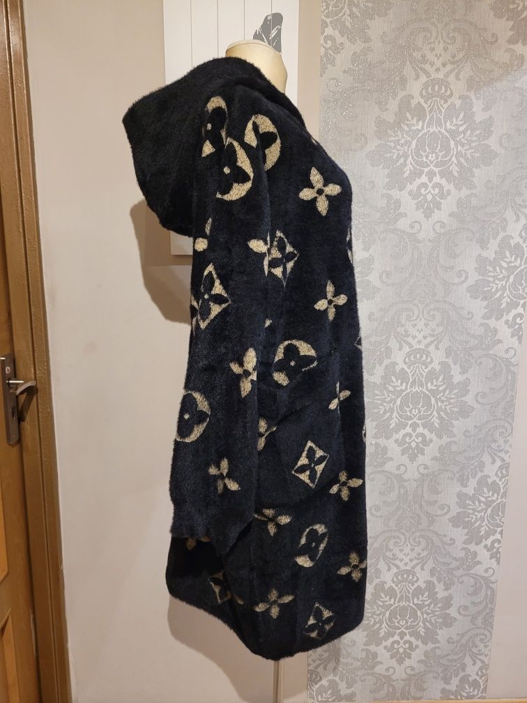 Alpaka/płaszczyk suwak plus size oversize