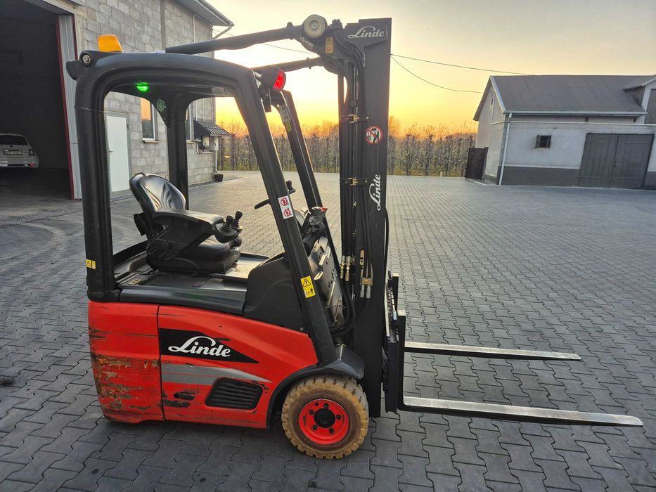 Wózek widłowy LINDE E12, duplex, elektryczny, przesuw