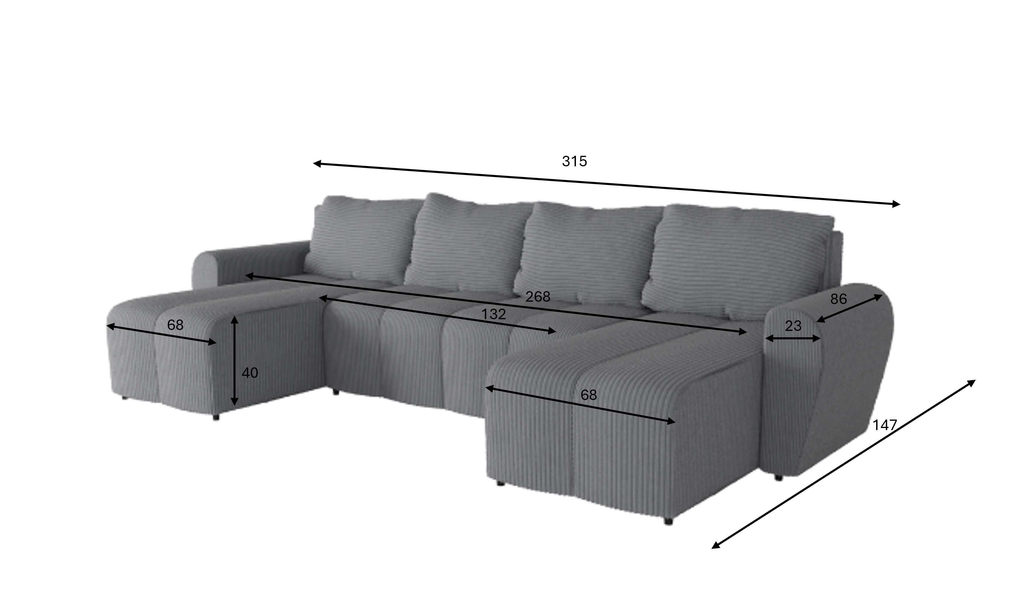 Sofa narożna Bueno U - z dostawą 0zł rogówka do pokoju, salonu