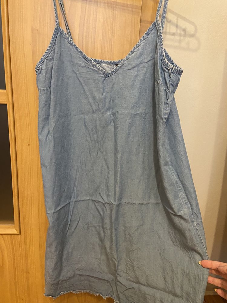 Jeansowa sukienka na ramiączkach delikatna rozmiar S