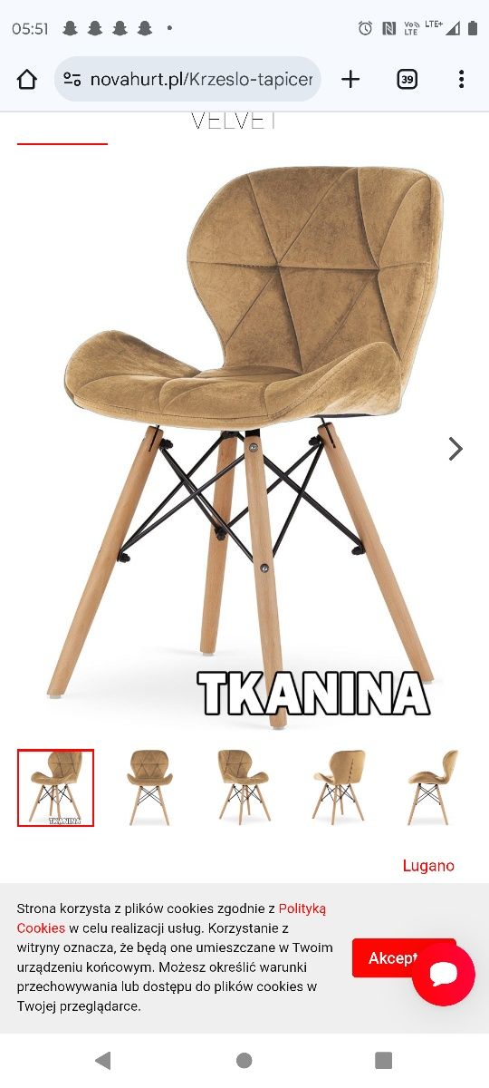 Krzesła skandynawskie tapicerowane