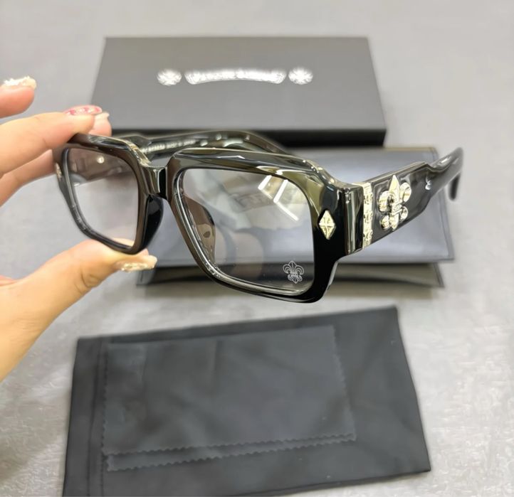 з футлярем Окуляри Chrome Hearts хромхартс sunglasses чорні/сірі