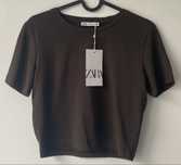 Tshirt koszulka brązowa Zara M