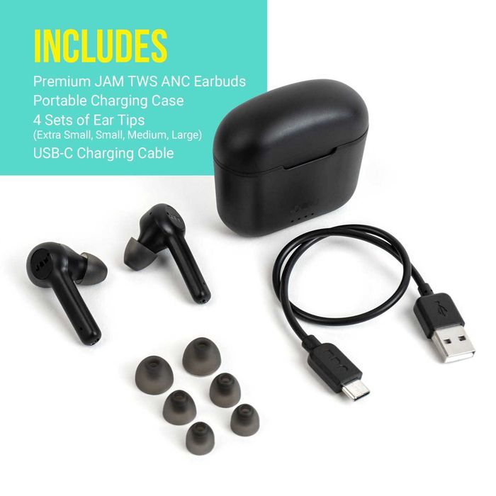 JAM True Wireless Active Noise Cancelling Earbuds