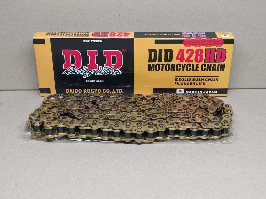Цепь мото DID GOLD усиленная 428HD-98L 102 104 110 112 118 128 130 136