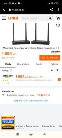 MARMITEK TV Anywhere Wireless 4K
Cena 800zl