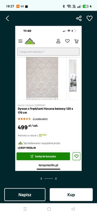 Dywan Havana szary gruby 170x120 cm