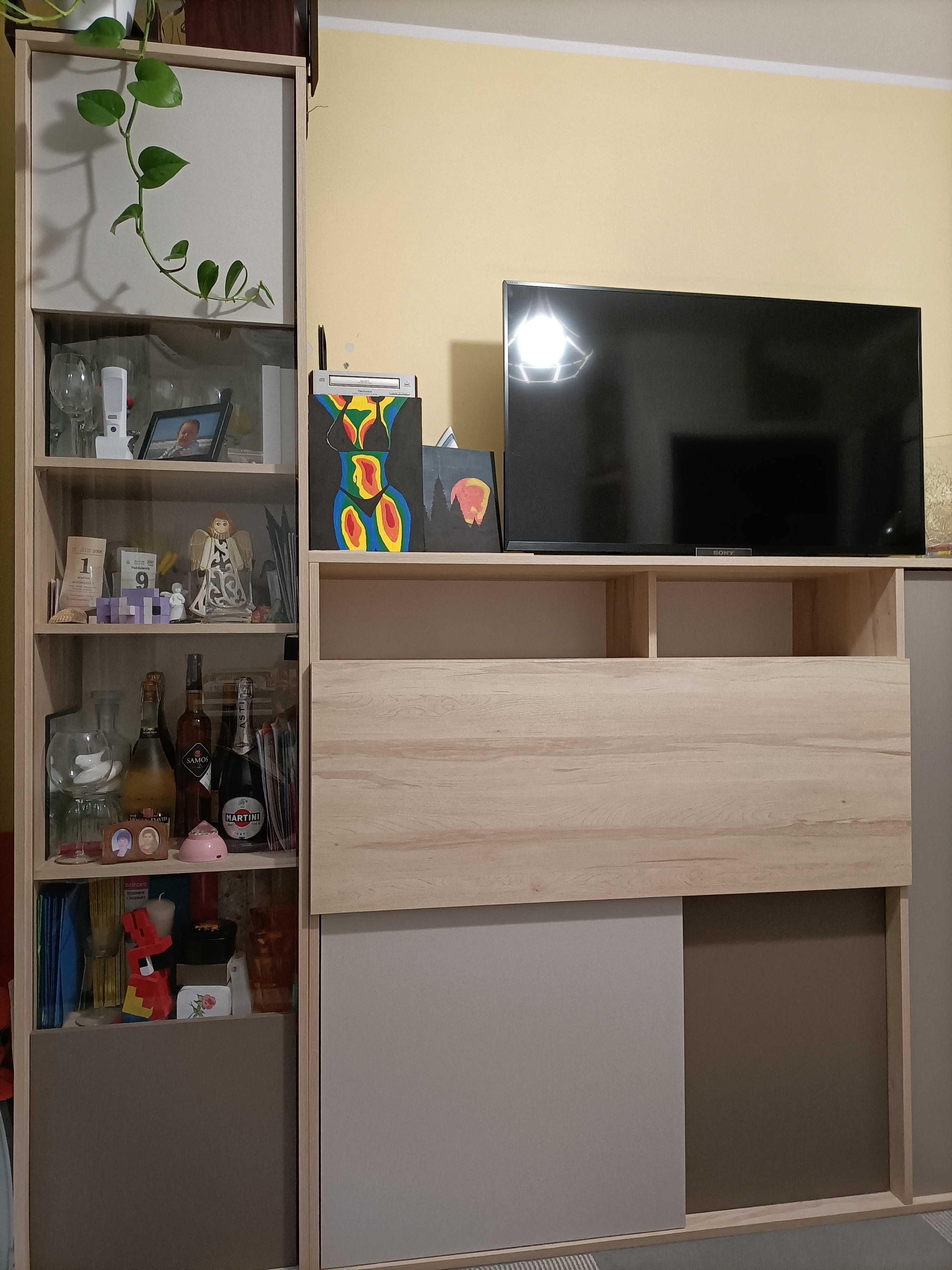 BRW Komoda z barkiem + witryna