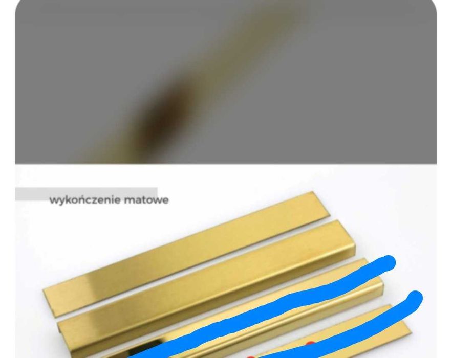 Płaskownik ozdobny – stalowy – złoty matowy