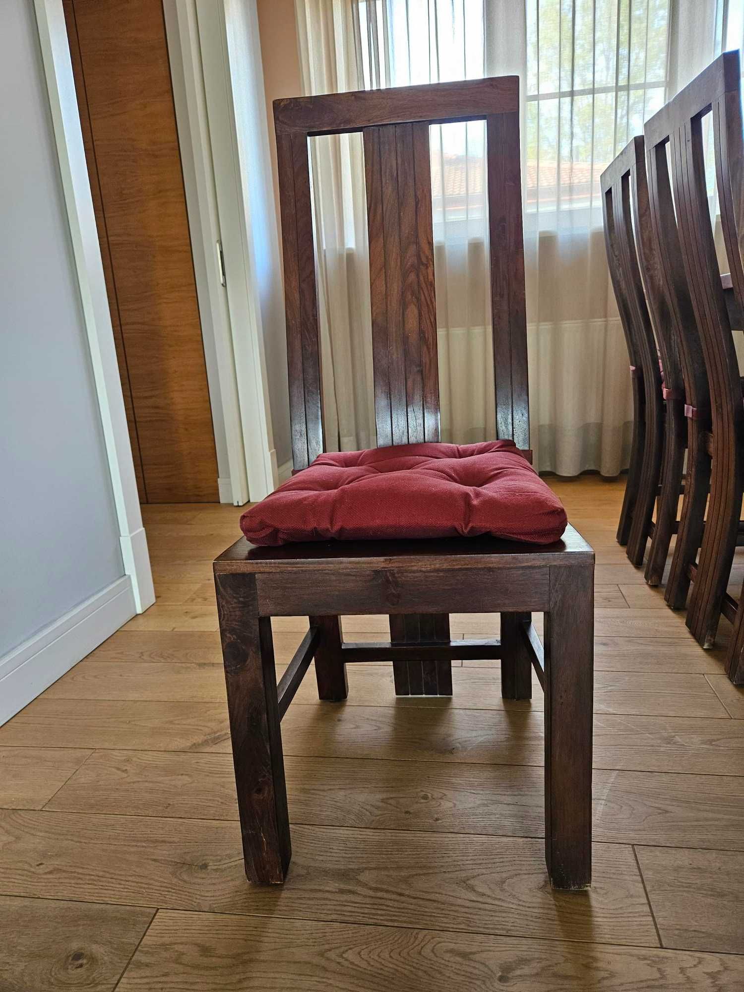 Stół lite drewno (200x100) + 6 krzeseł