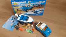 Zabawka Pkaymobil z serii Summer Fun samochód motorówka i przyczepa