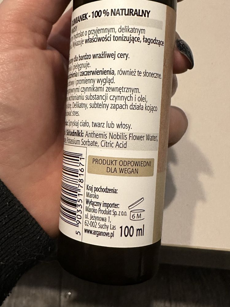 Arganove hydrolat do ciała i twarzy rumianek