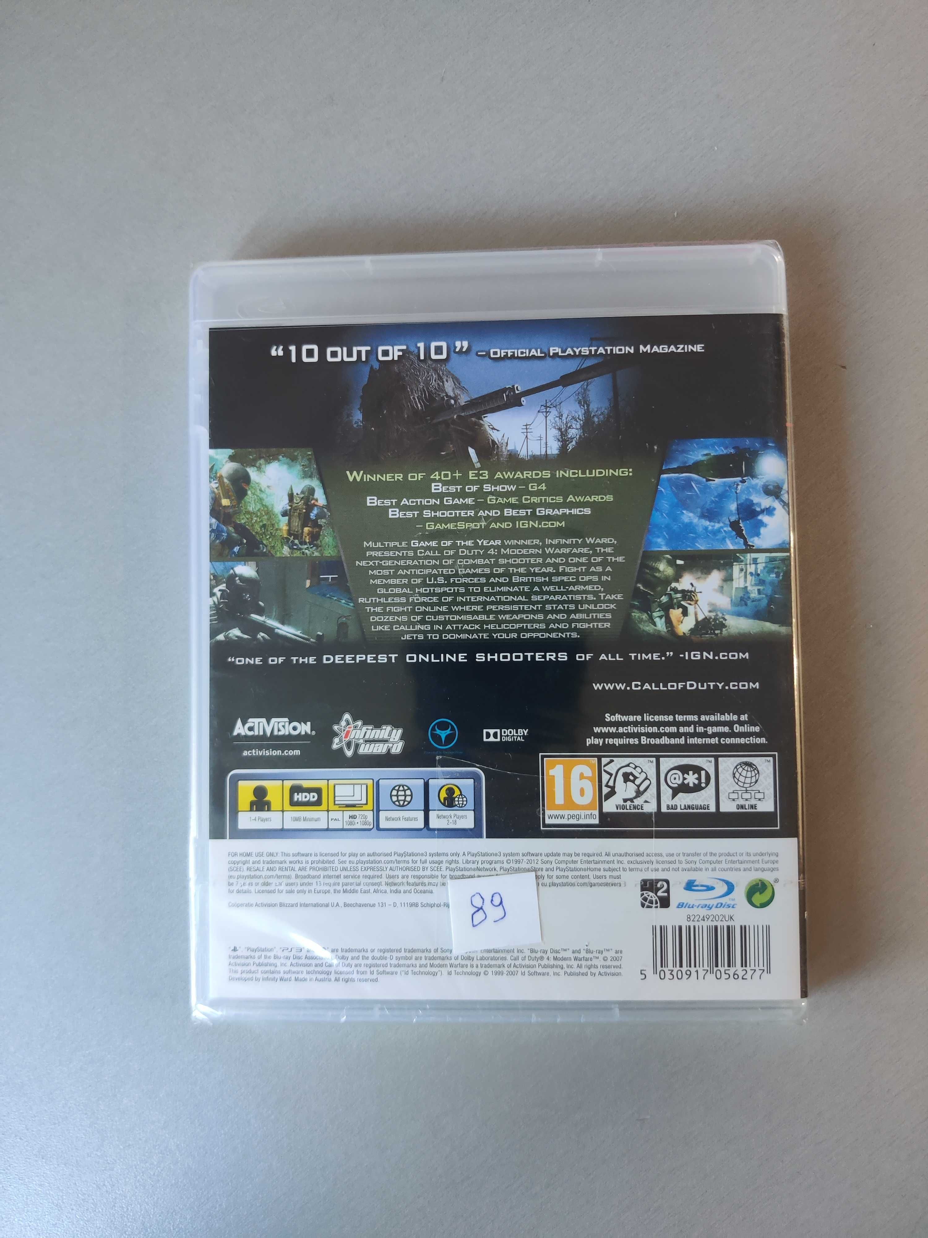 Nowa w folii - Gra Ps3 / Ps 3 -Call of duty modern warfare 4 ( Ang )