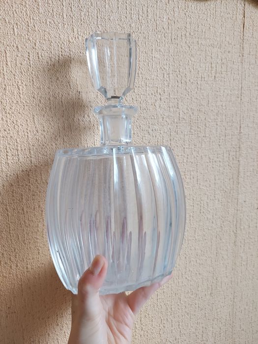 Stara Karafka do whisky w stylu art déco szklana szklo