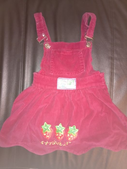 Sukienka sztruksowa na szelkach r92/98