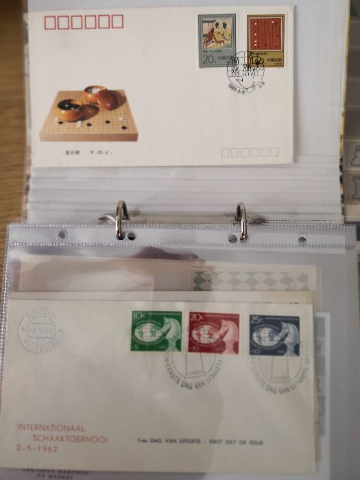 Ogromna Kolekcja znaczki, karty SZACHY, FDC, koperty, stemple pocztowe