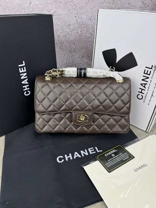 Сумка Chanel Chocolate Gold Texture шкіра | шоколадна