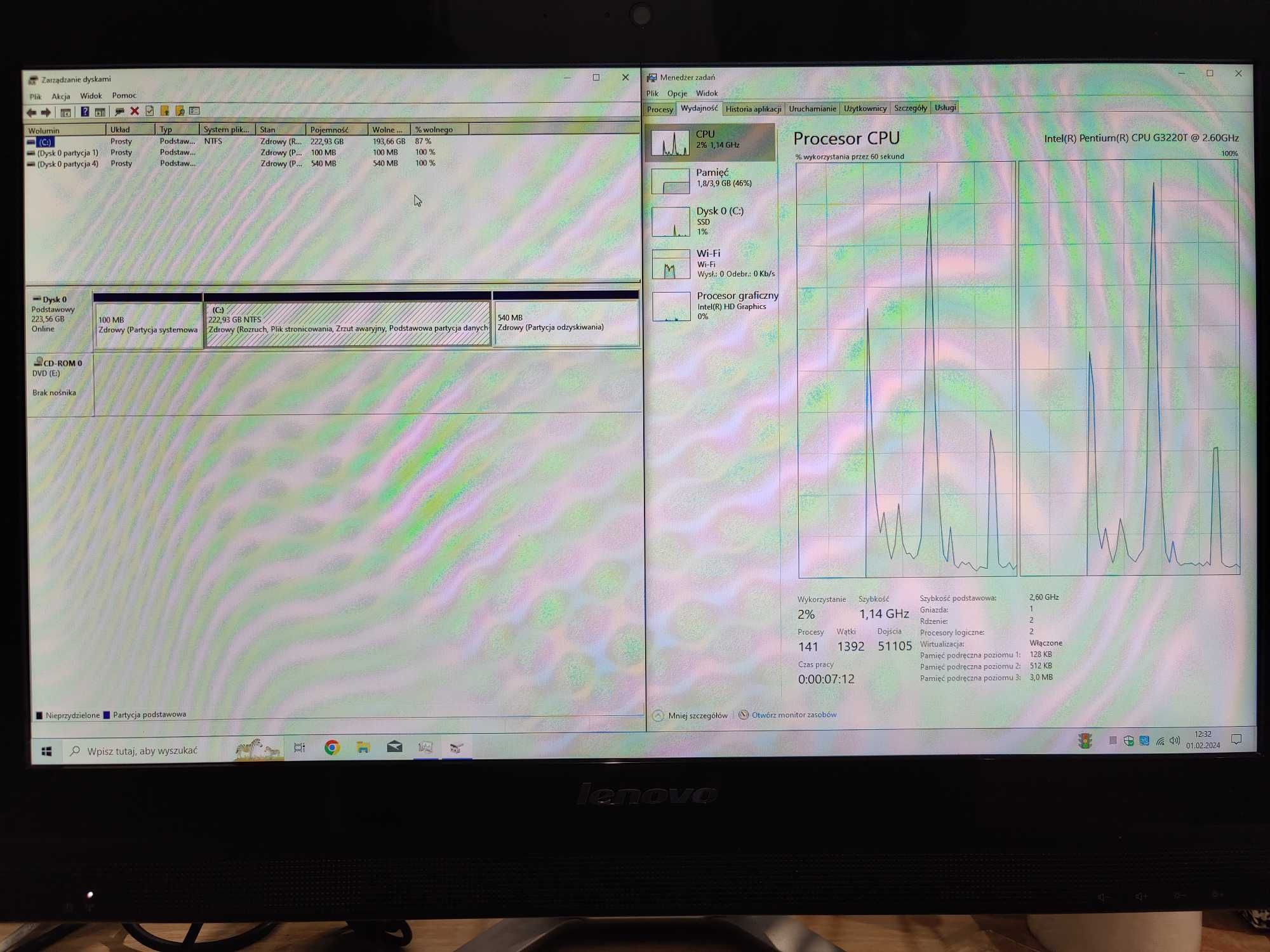 Komputer AIO Lenovo C460 All-in-One 240GB + nowy SSD