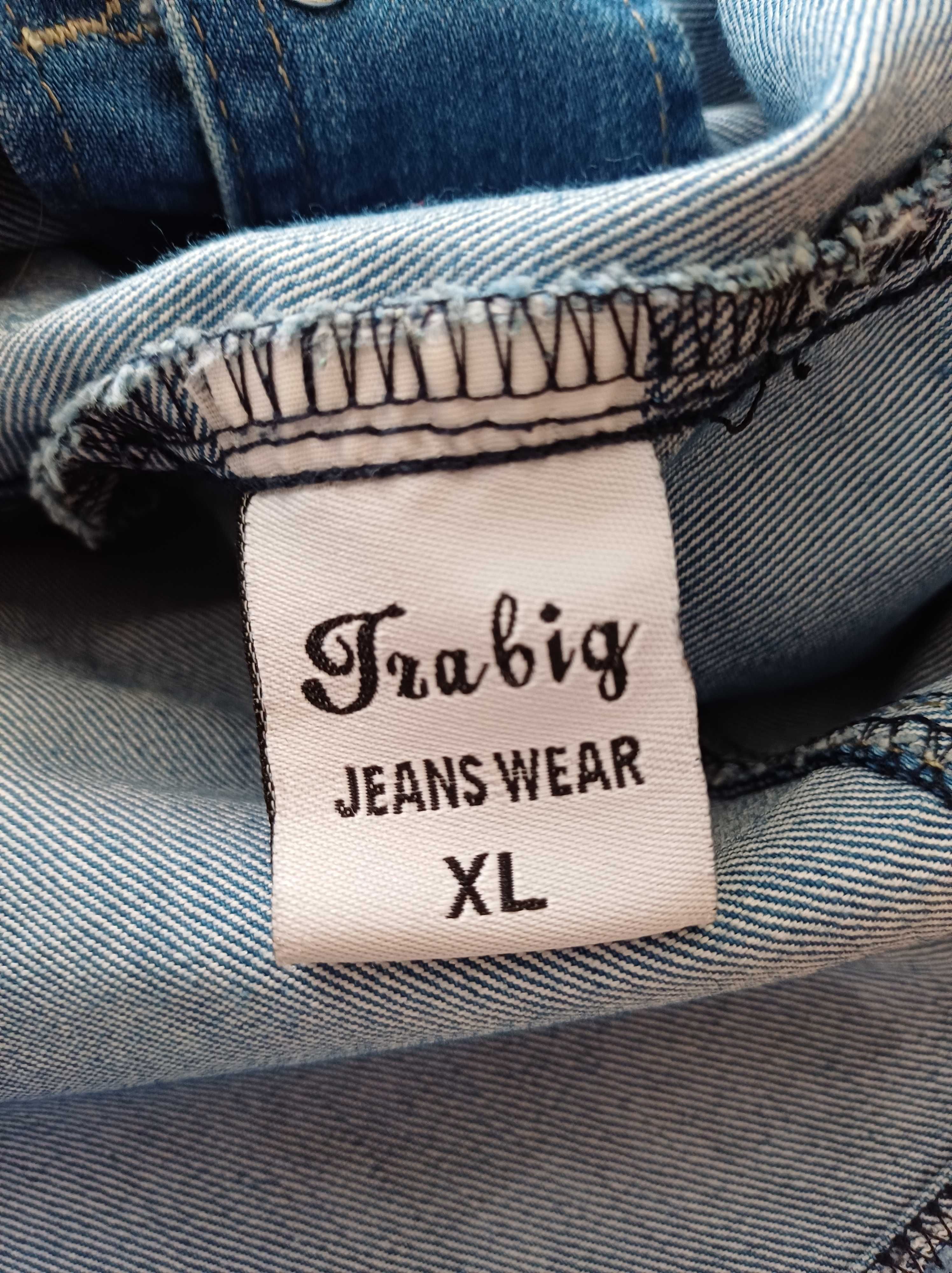 Kamizelka damska jeans na guziki niebieska XL/42 bawełna 100%