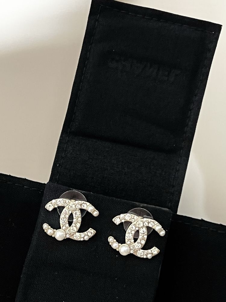 Kolczyki Chanel + komplet opakowań! EMBLEMAT