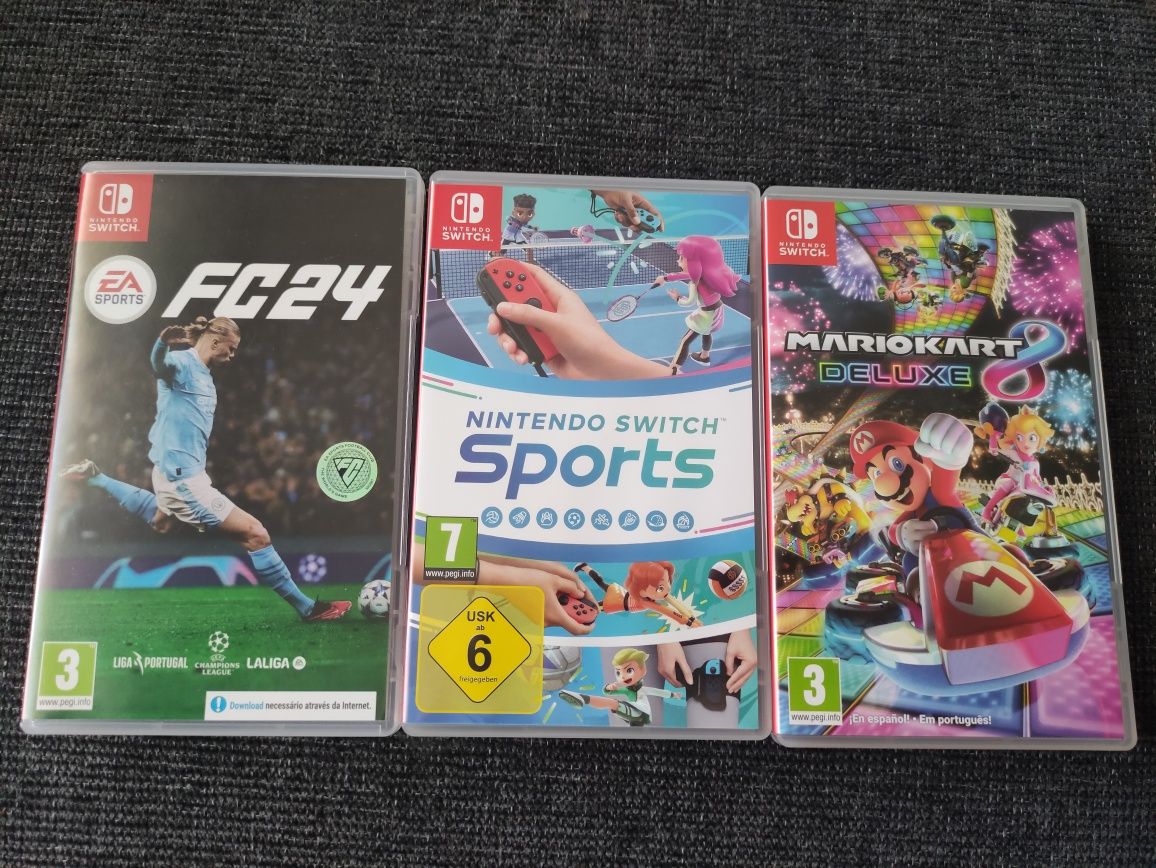Nintendo Switch NOVA + 2 Comandos + 3 jogos + bolsa