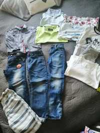 Ubrania dla chłopca jeansy polowki koszulki spodenki