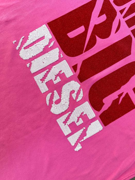 Koszulka DIESEL różowa damska t-shirt r. XL