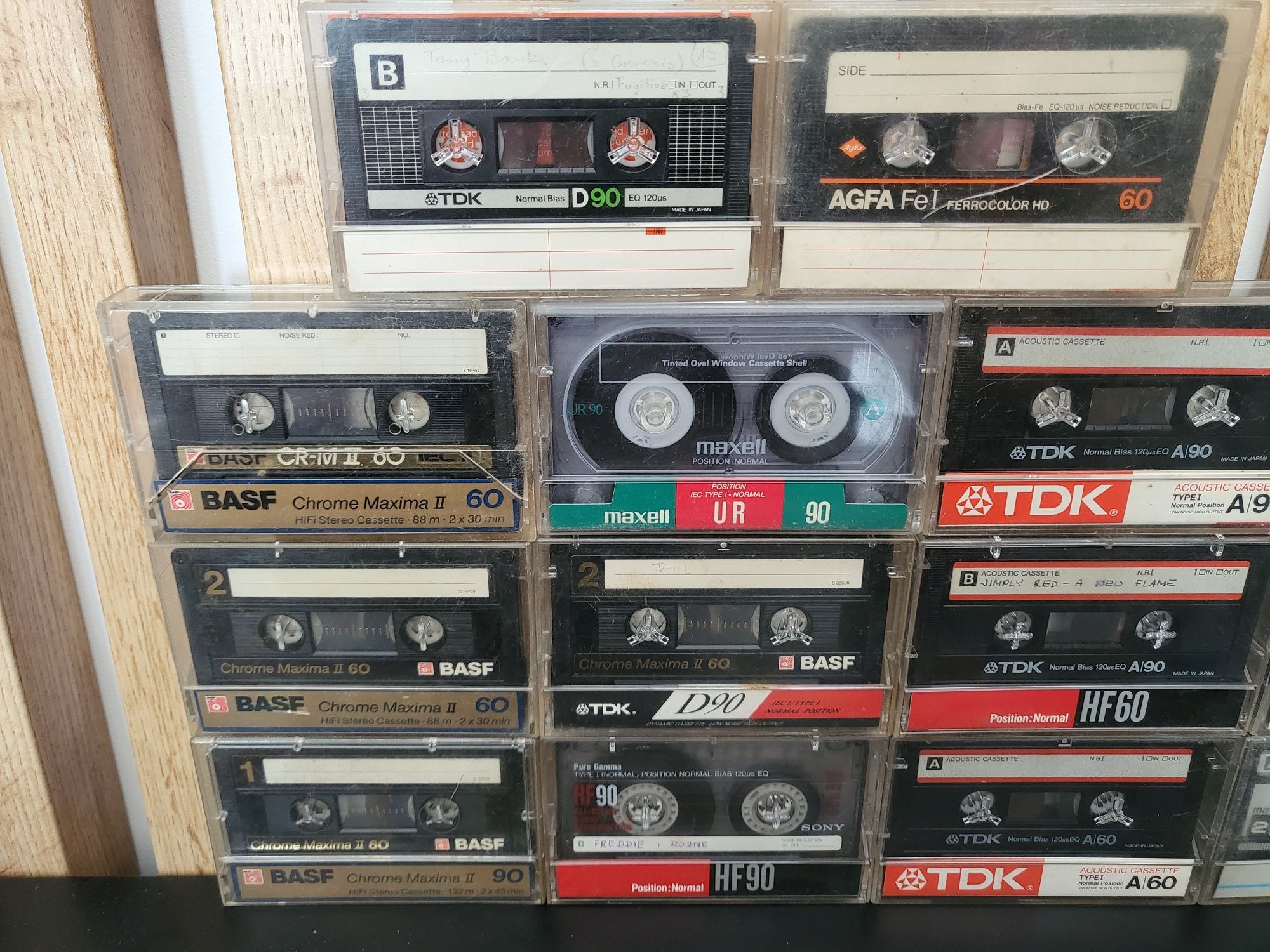 Zestaw kaset magnetofonowych BASF Maxell TDK Agfa