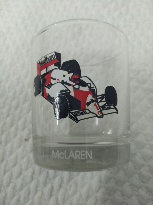 Coleção de 6 copos antigos em vidro formula 1