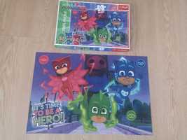 Trefl Puzzle max Ukryci bohaterowie 24 60x40cm jak NOWE Pj Masks 3+