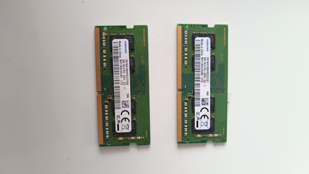 2x DDR4 4GB SODIMM 1Rx16 PC4-2666-SC0-11 Samsung
