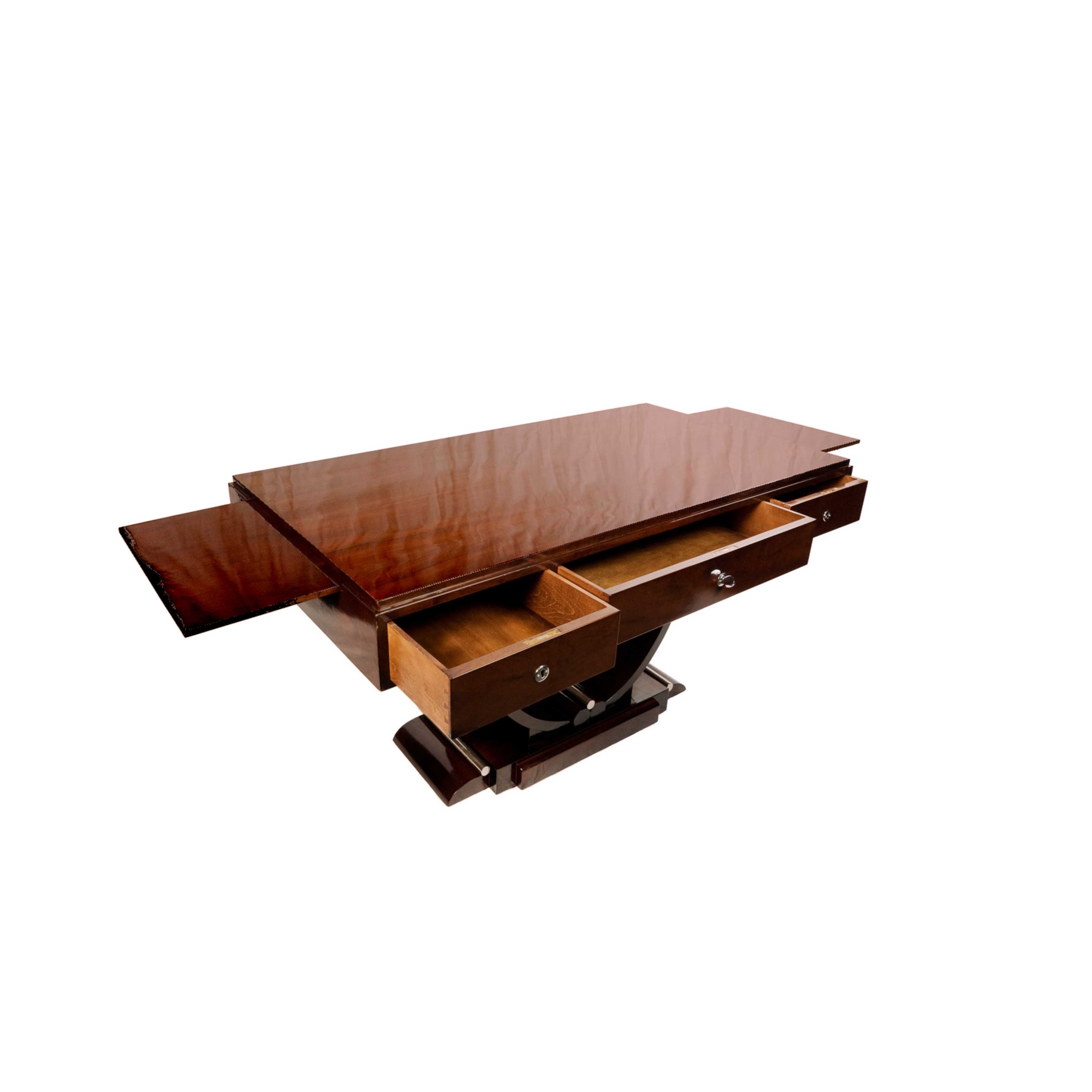 Mesa secretária pau santo cromado Art Deco | século XX