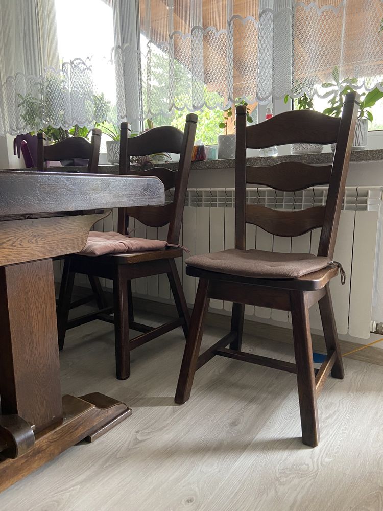 Stół dębowy + krzesła