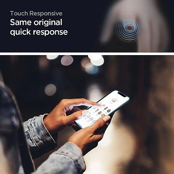 Szkło hartowane Spigen Alm Glass Fc na iPhone 12 / iPhone 12 Pro - cza