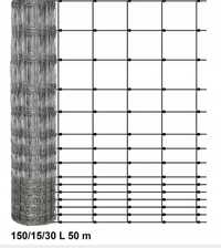 SIATKA ogrodzeniowa leśna 150/15/30 L 50 m +skoble wysyłka 19,99zł