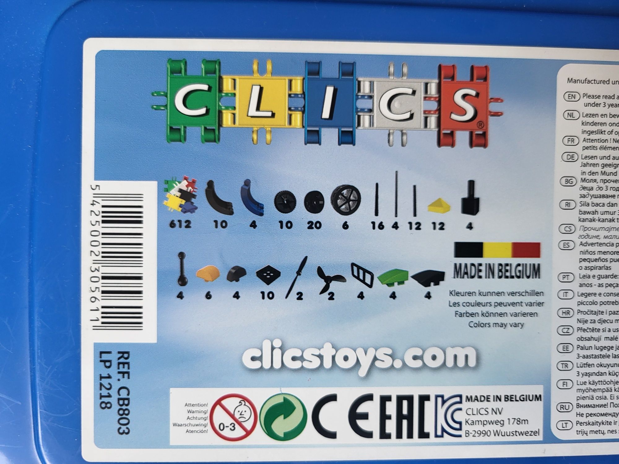 Klocki konstrukcyjne Clics 25 w 1, ponad 600 elementów