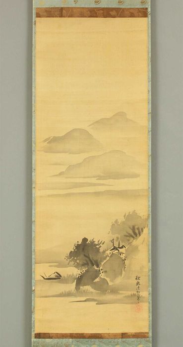 Obraz Kakemono Tryptyk Kanō Tan'yū Oryginał z 17 wieku.