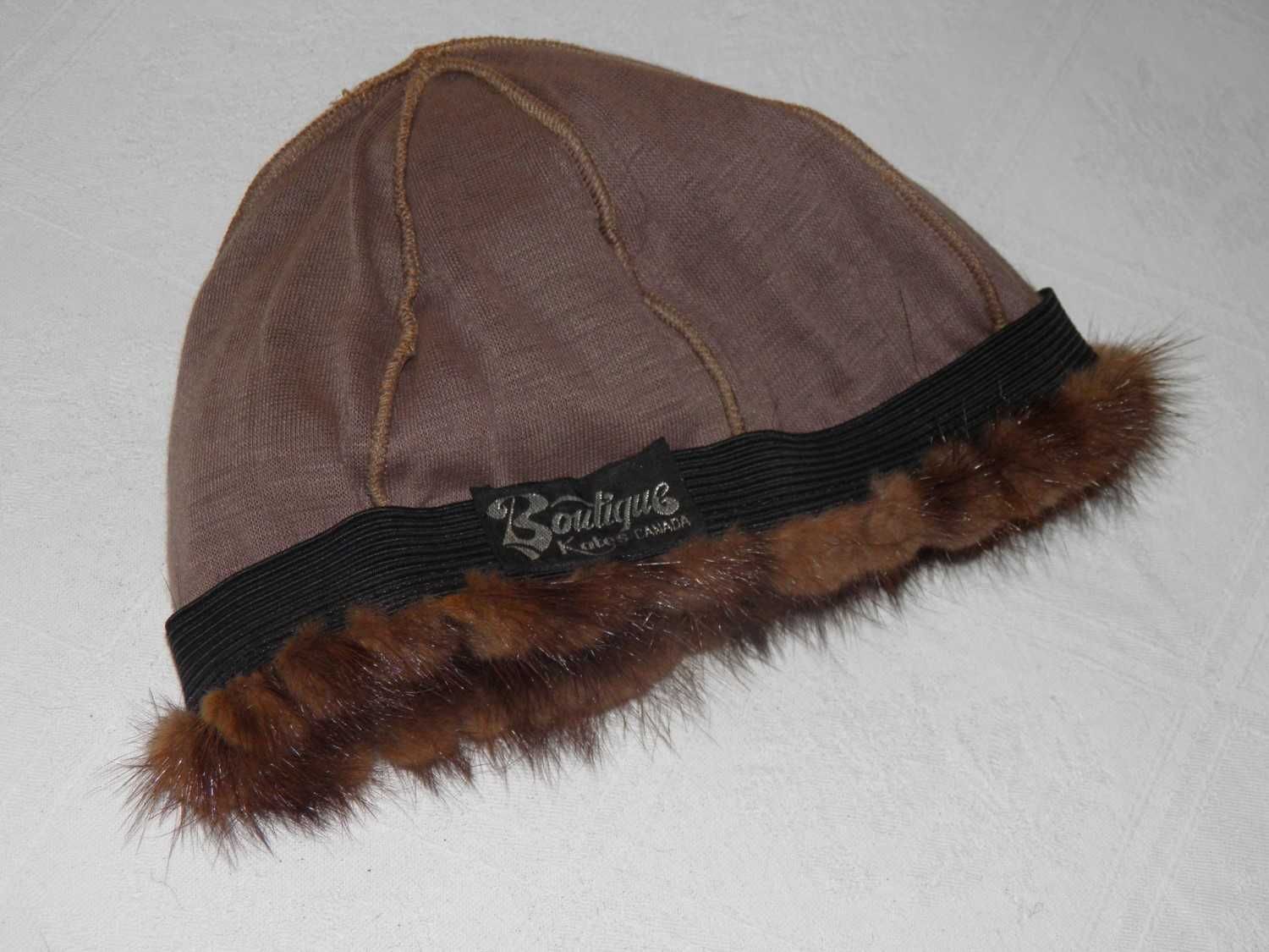 Gorro de vison autentico