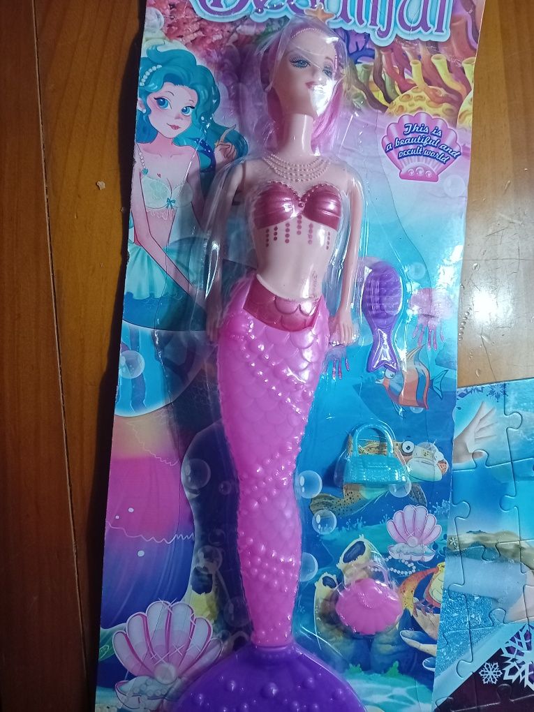 Boneca sereia rosa