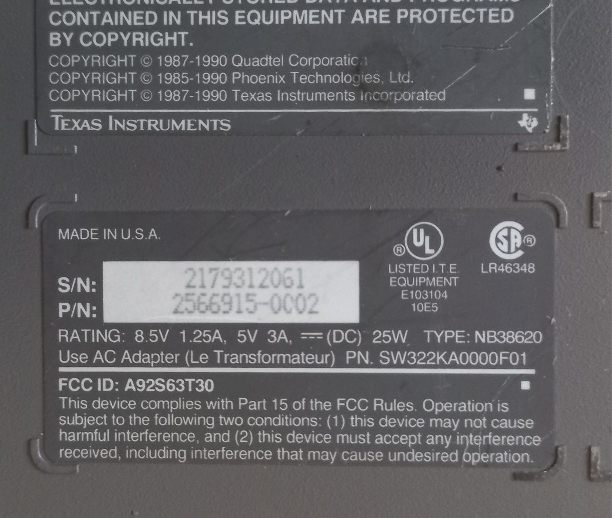 Portátil Texas Instruments Travel Mate 300