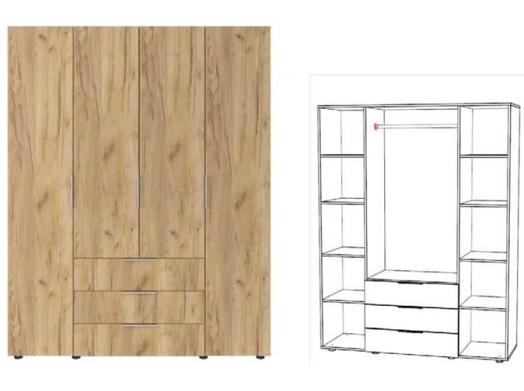 Розпашна 4-Дверна Шафа Версаль 4Д3Ш з Шухлядами (Шкаф Распашной)