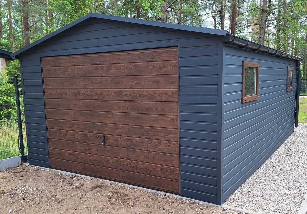 Garaż blaszany Blaszak Wzmocniony DREWNOPODOBNY Garaże 3x5 3x6 4x5 4x6