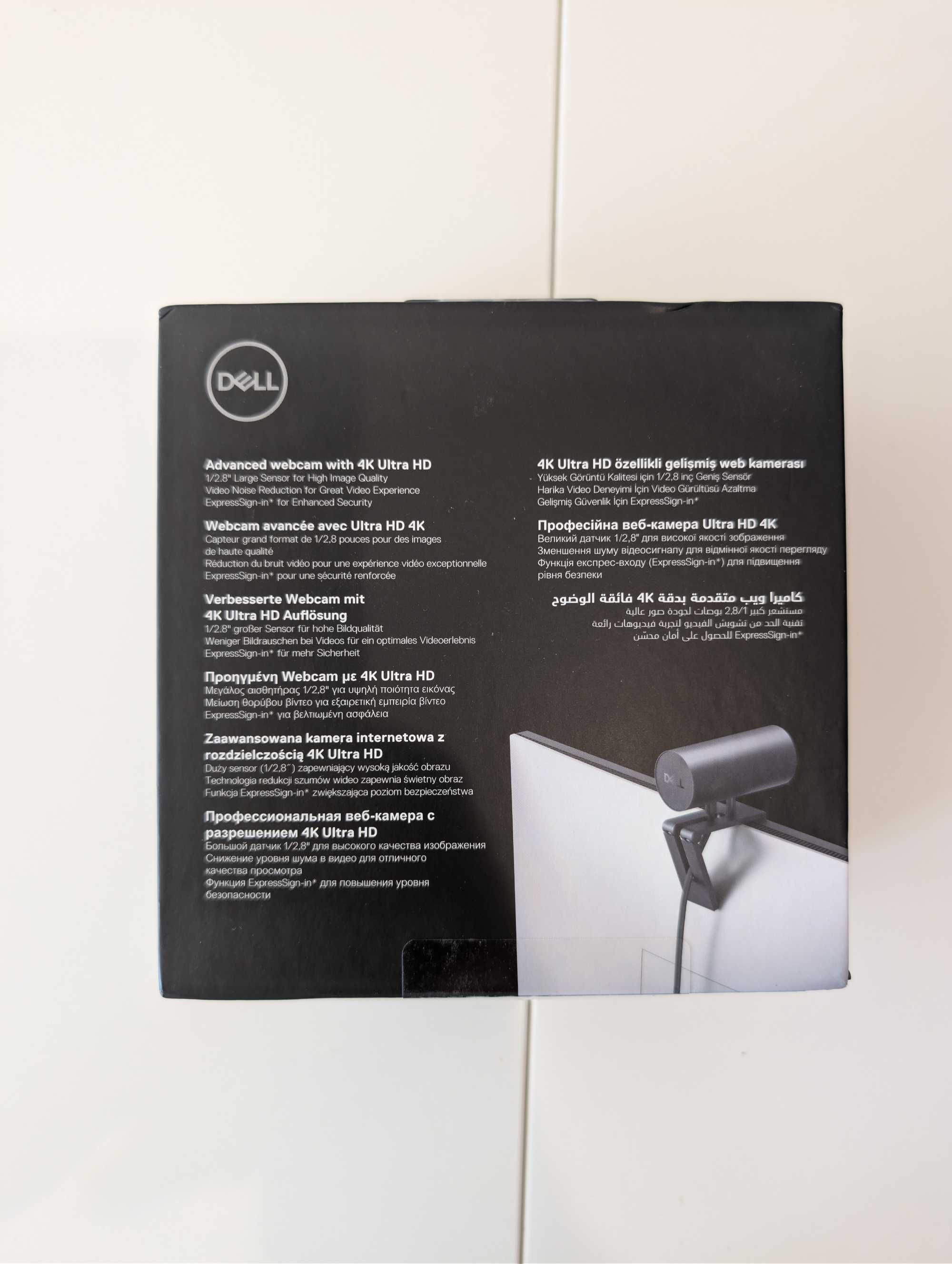 DELL WebCam USB 4K UltraHD 3840p WB7022 Preto