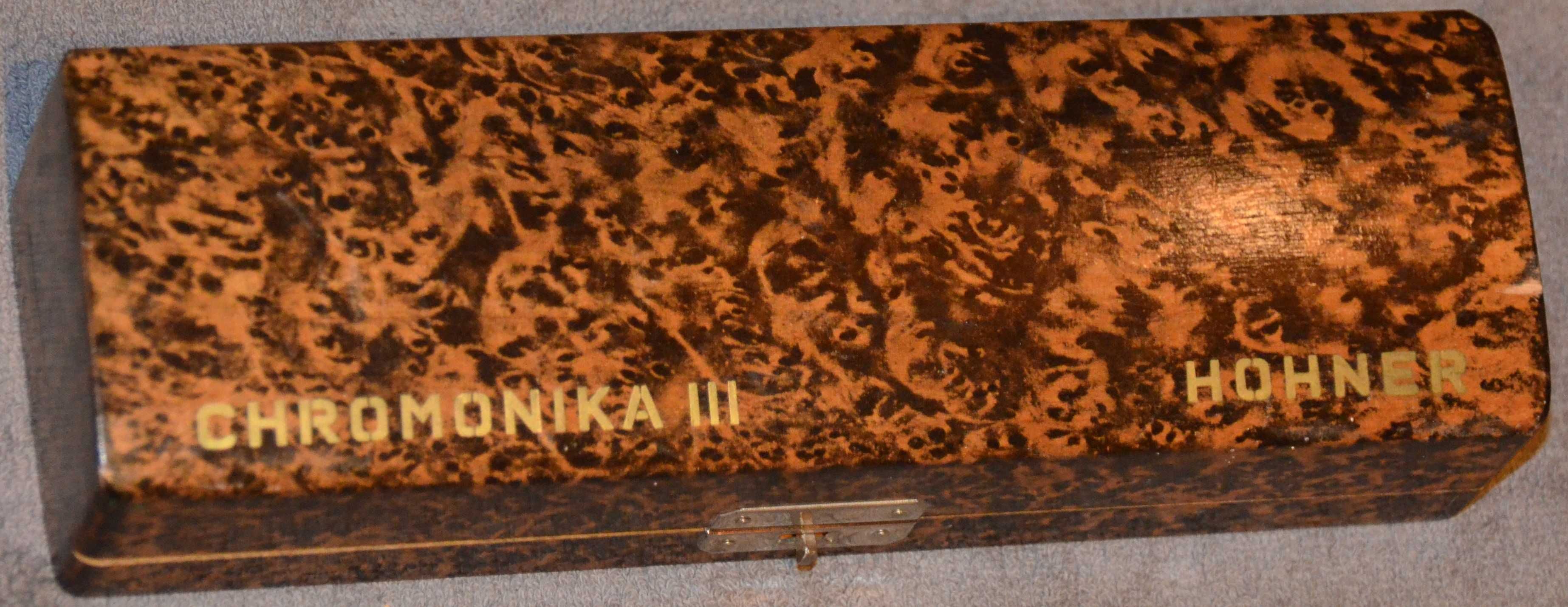 Harmonijka ustna Hohner Chromonika III z Registrem zabytkowa komplet