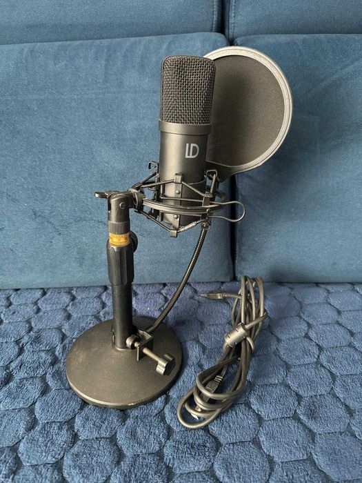 Mikrofon pojemnościowy LD + statyw + kabel