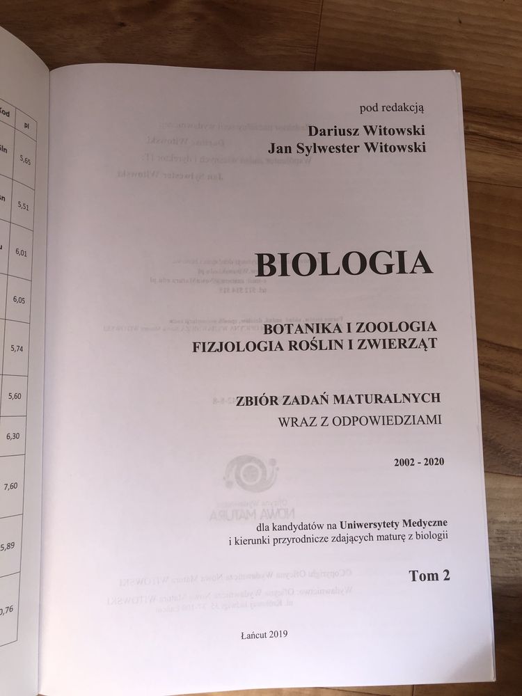 Zbiór zadań z biologii Witowski (Fizjologia roślin i zwierząt)