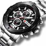 Curren Elegancki Zegarek Męski Chronograf Datownik