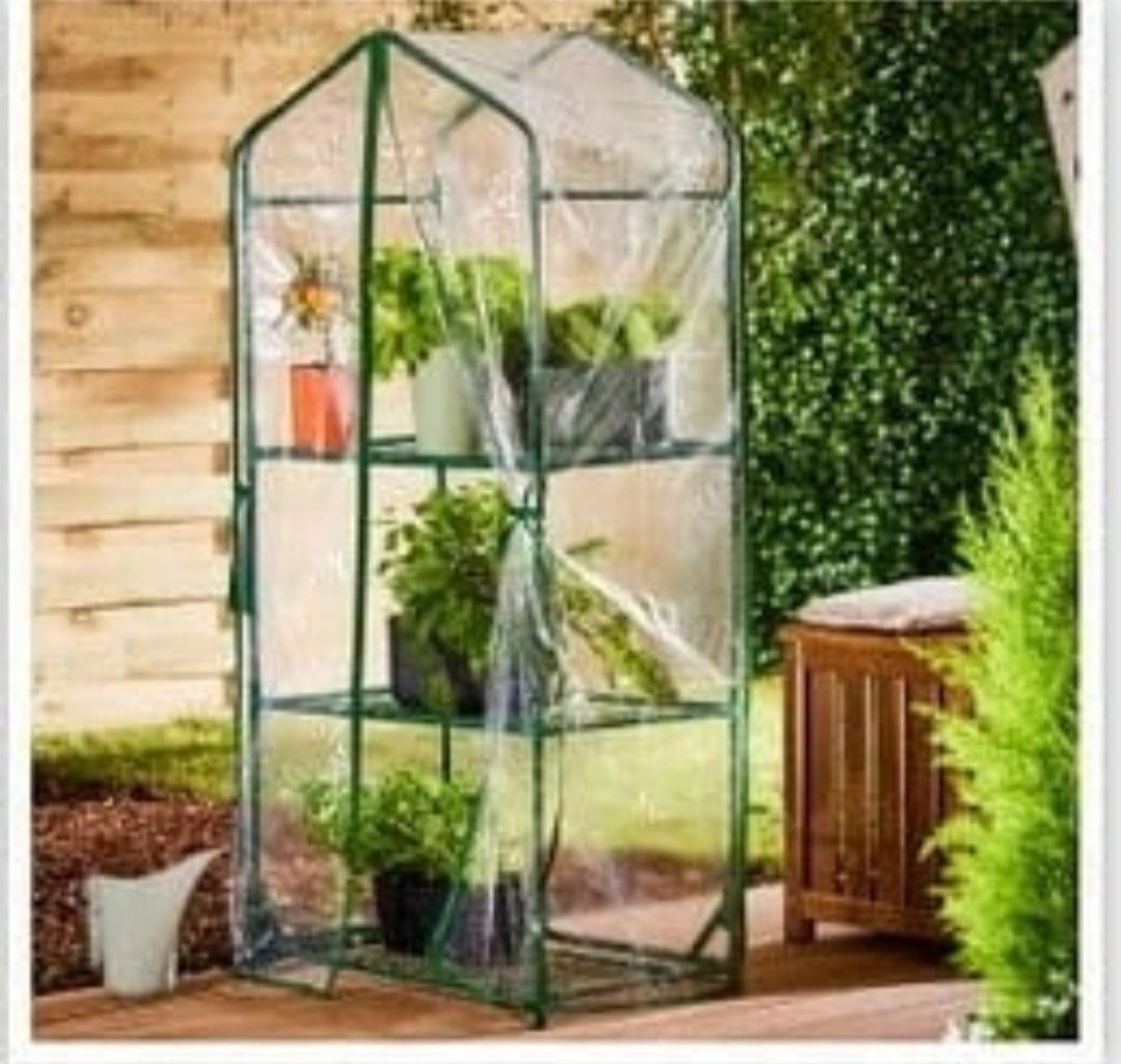 Gardenic Mini Szklarnia ogrodowa balkonowa 3 półki 59x39x126cm z zamki