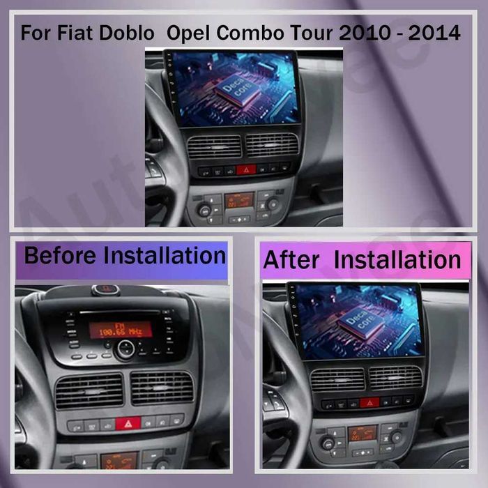 Radio Android 13 Fiat Doblo Opel Combo 10-15r gps wifi bluetooth PROM