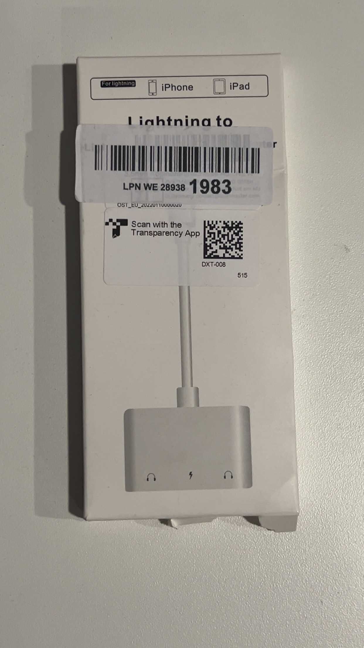 Adapter z Lightning 2 wejścia jack 3.5mm i usb c